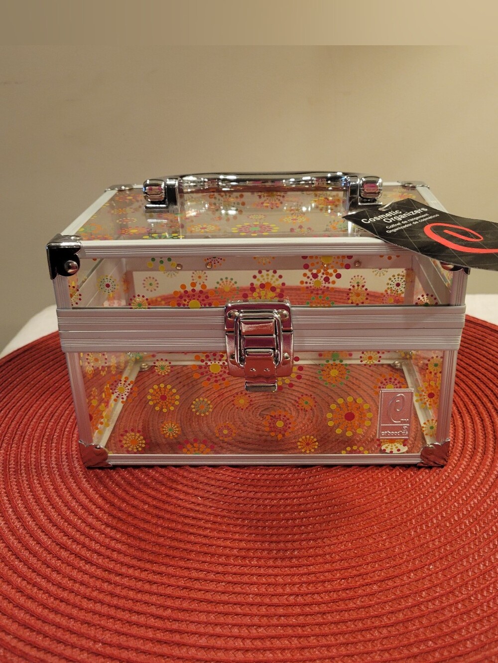 💄NWT~ CABOODLES Clear Acrylic Cosmetic Case with Floral Print